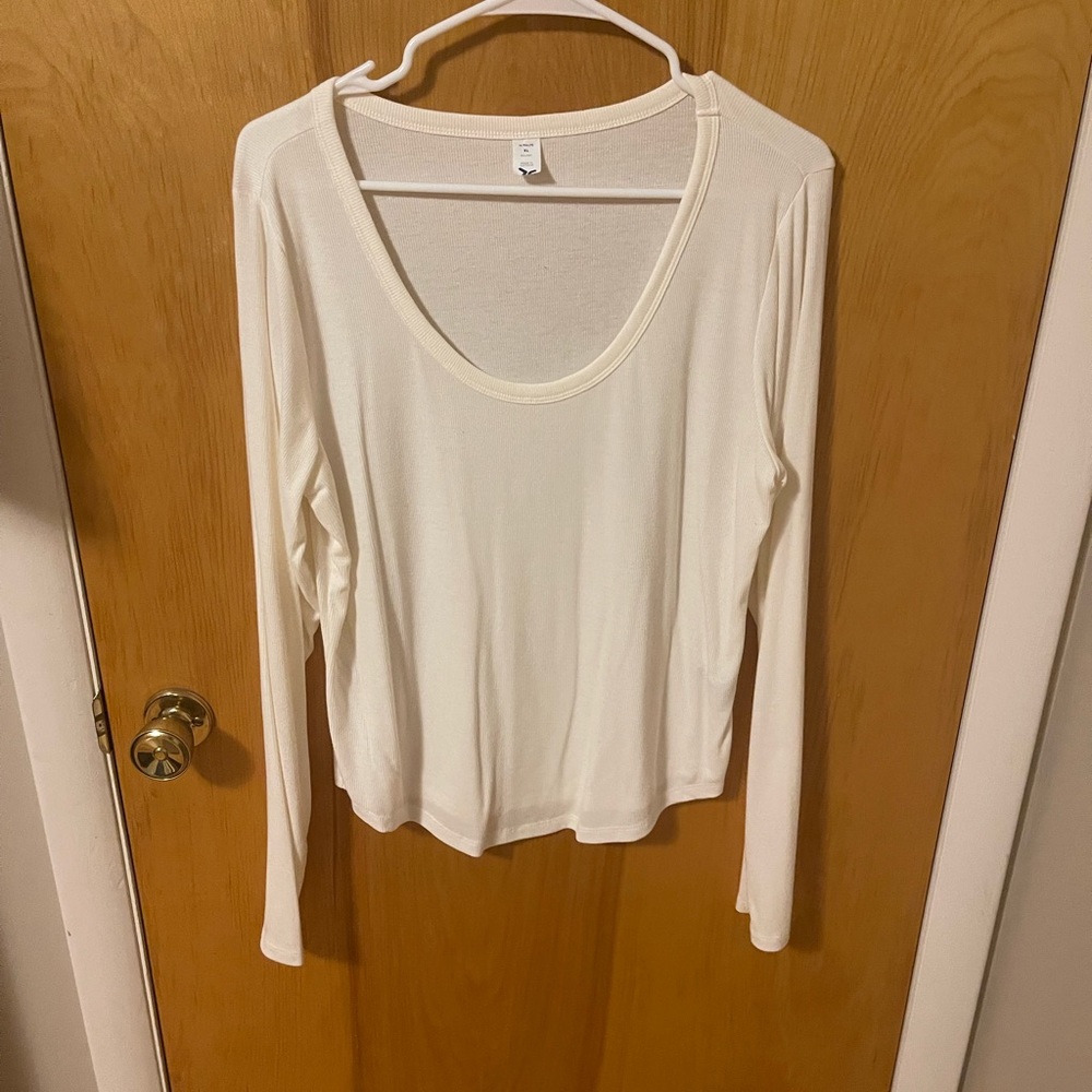 Old Navy Cream Scoop Neck Top